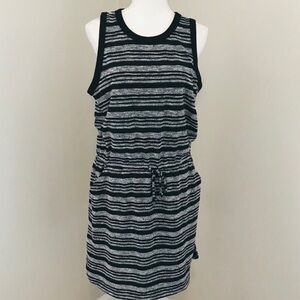 Striped Black and Gray Mini Dress